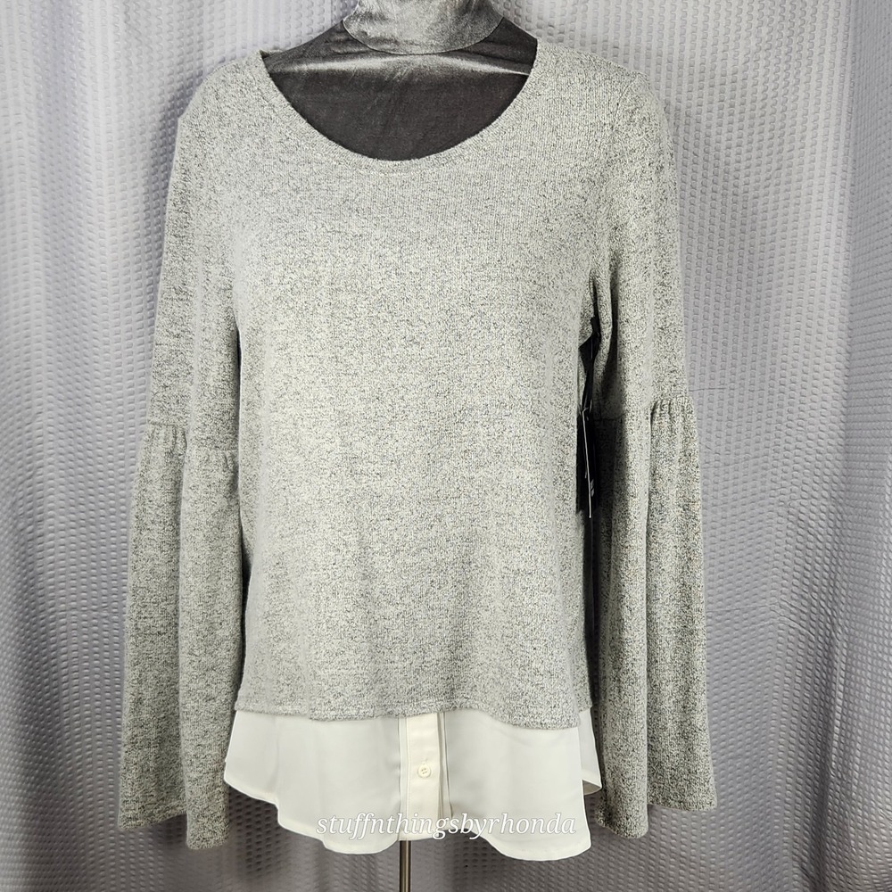 NWT Simply Vera ~ Vera Wang Women's Long Sleeve Pullover Sweater Shirt Size XS